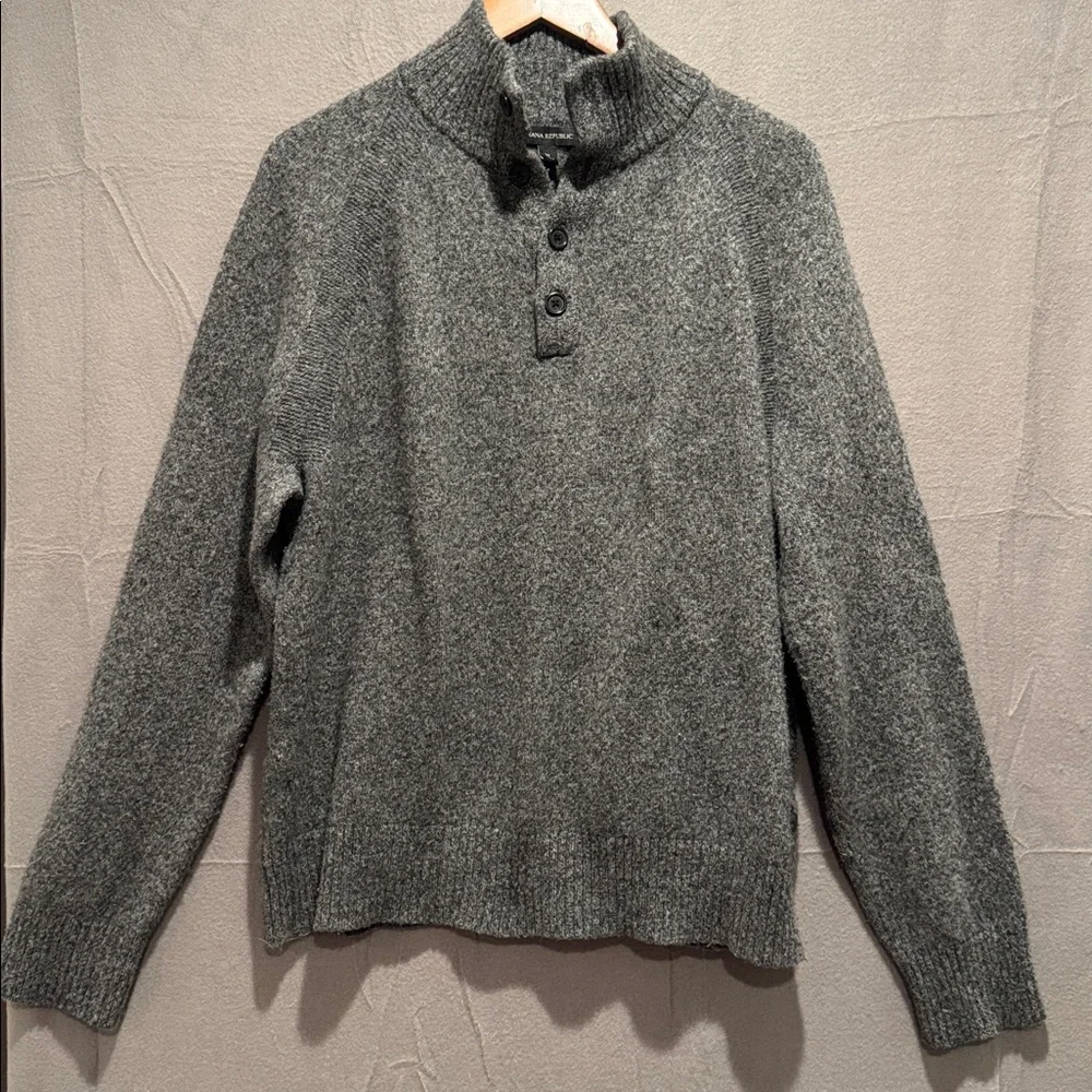 Banana Republic Charcoal Merino Wool Knit Sweater